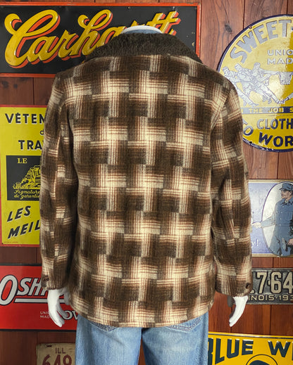 Vintage 70s plaid wool coat by Silton – classic winter style made in USA – size 44 us / 54 eu-AJ357 Studio