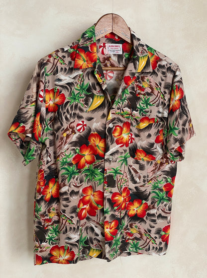 Size Med. Vintage 60s Aloha Hawaiian shirt Made in Japan-AJ357 Studio