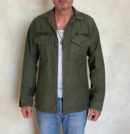 Med. Authentic 1970 Vietnam Era U.S. Army OG-107 Utility Shirt / Sateen Fatigue Shirt