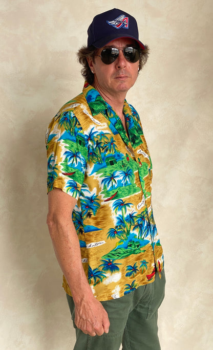 Size Med. Vintage 60s Hawaiian shirt Made in Jamaica-AJ357 Studio