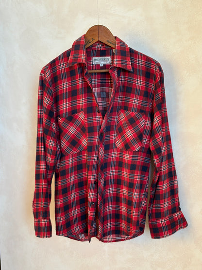 Size Med. Vintage 80s Flannel Plaid Shirt – Retro Grunge Workwear-AJ357 Studio