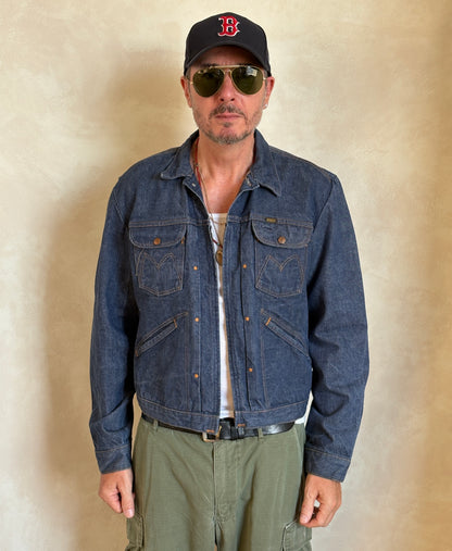 Size 46US / 56EU. Authentic 24MJZ Maverick Jacket – USA-Made Raw Denim Classic