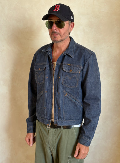 Size 46US / 56EU. Authentic 24MJZ Maverick Jacket – USA-Made Raw Denim Classic