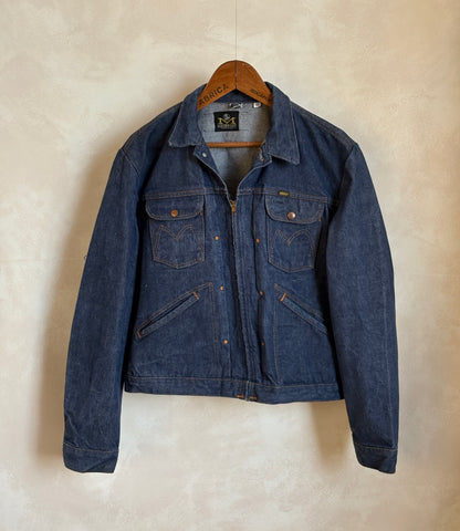 Size 46US / 56EU. Authentic 24MJZ Maverick Jacket – USA-Made Raw Denim Classic