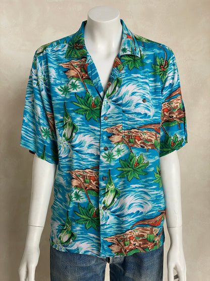 Size XL Youth. Vintage 90s Hawaiian shirt-AJ357 Studio