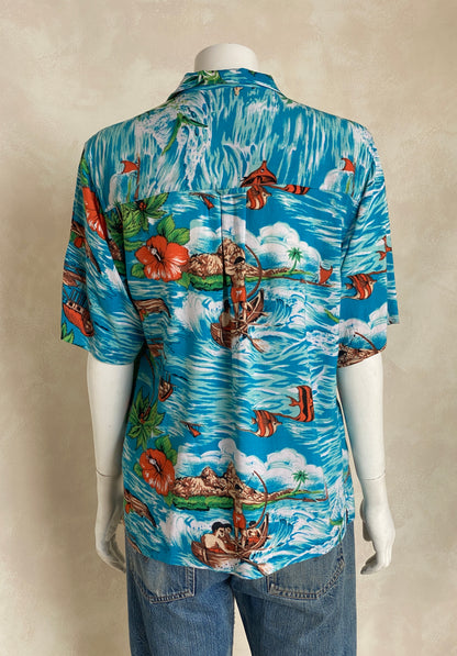 Size XL Youth. Vintage 90s Hawaiian shirt-AJ357 Studio