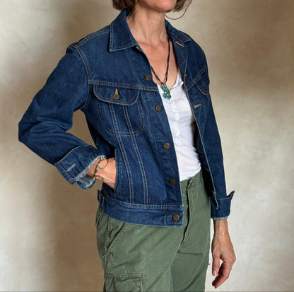 Size 34US / 44EU . Vintage 80s Lee Denim Jacket – 4 Pockets – Made in USA-AJ357 Studio