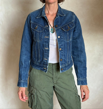 Size 34US / 44EU .Vintage 80s Lee Denim Jacket – 4 Pockets – Made in USA-AJ357 Studio