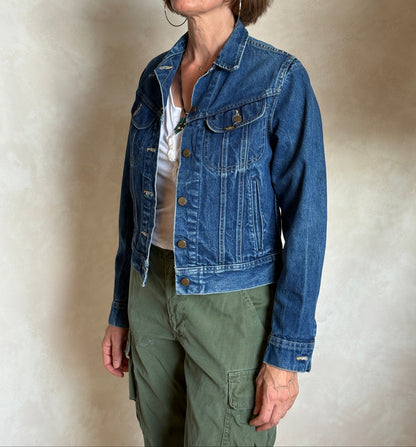 Size 34US / 44EU .Vintage 80s Lee Denim Jacket – 4 Pockets – Made in USA-AJ357 Studio