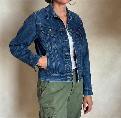 Size 34US / 44EU .Vintage 80s Lee Denim Jacket – 4 Pockets – Made in USA-AJ357 Studio
