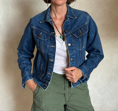 Size 34US / 44EU .Vintage 80s Lee Denim Jacket – 4 Pockets – Made in USA-AJ357 Studio