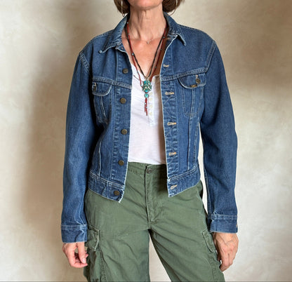 Size 38US / 48EU . Vintage 80s Lee Denim Jacket – 2 Pockets – Made in USA-AJ357 Studio