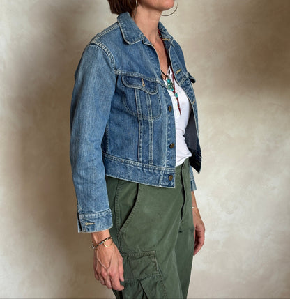 Size 34US / 44EU. Vintage 80s Lee Union Made Denim Shirt – 2 Pockets – Made in USA-AJ357 Studio