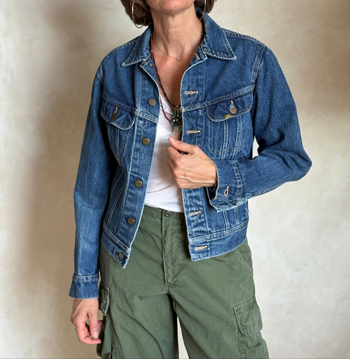 Size 36US / 46EU .Vintage 80s Lee Denim Jacket – 4 Pockets – Made in USA-AJ357 Studio