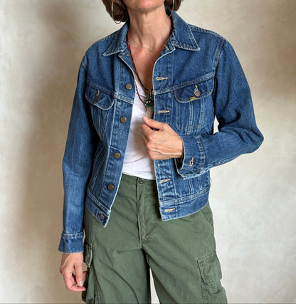 Size 36US / 46EU .Vintage 80s Lee Denim Jacket – 4 Pockets – Made in USA-AJ357 Studio