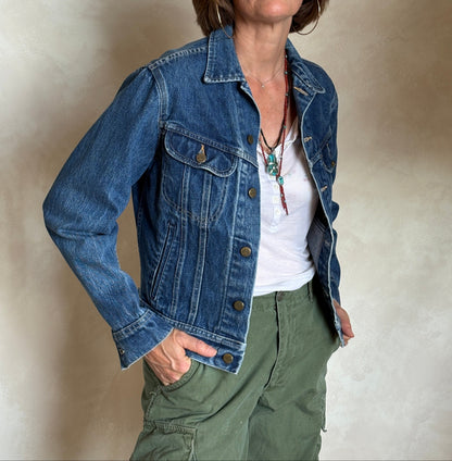 Size 36US / 46EU .Vintage 80s Lee Denim Jacket – 4 Pockets – Made in USA-AJ357 Studio