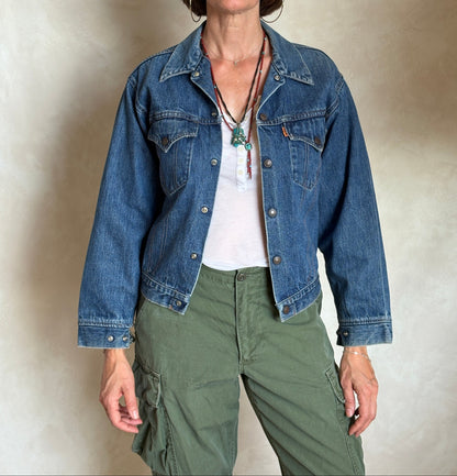 Size 34/36 .Vintage 70s Levi’s Denim Jacket – 2 Pockets – Made in USA-AJ357 Studio