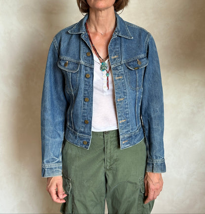Size 34US / 44EU .Vintage 70s Lee Denim Jacket – Union Made – 2 Pockets – Made in USA-AJ357 Studio