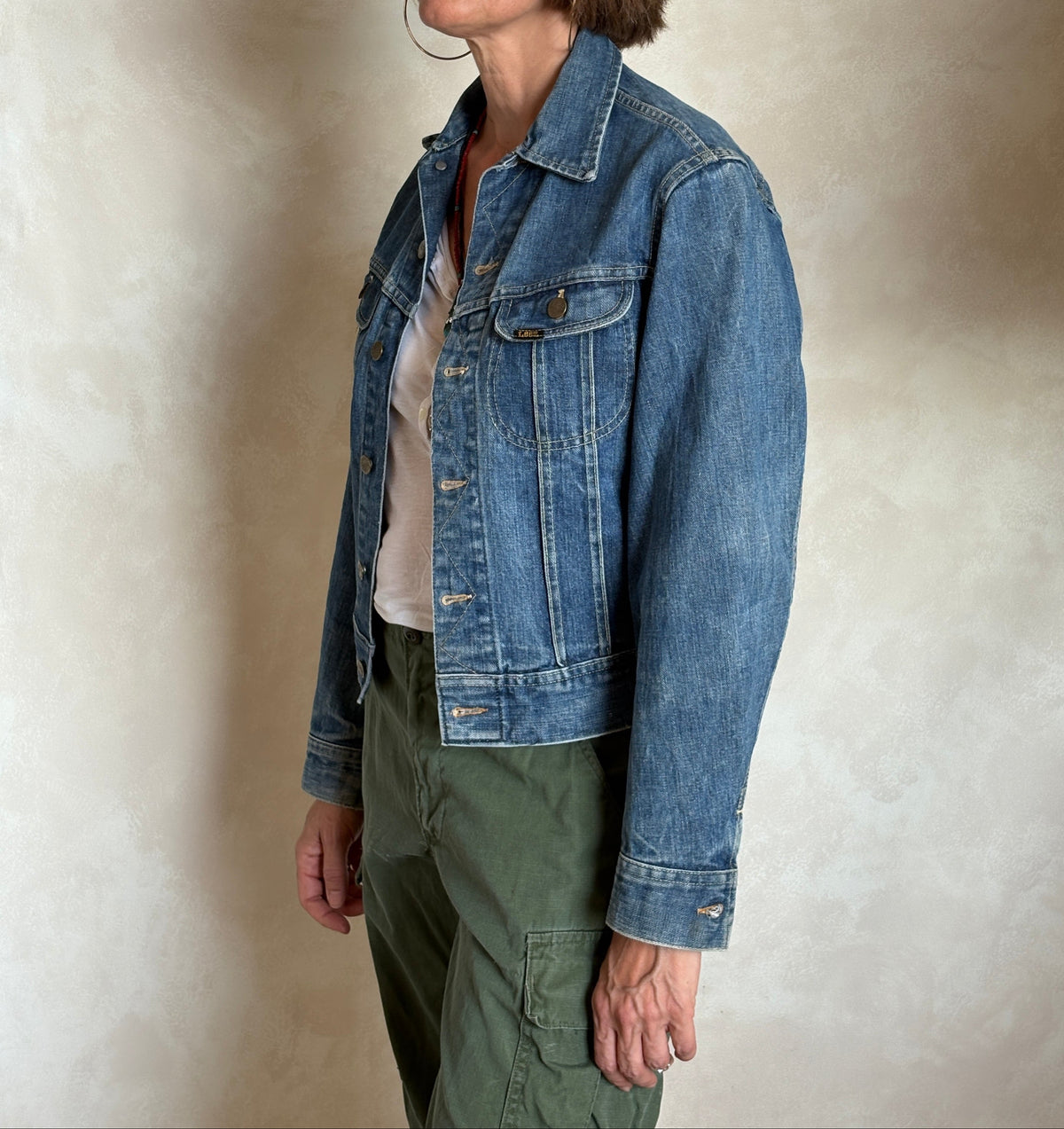 Size 34US / 44EU .Vintage 70s Lee Denim Jacket – Union Made – 2 Pockets – Made in USA-AJ357 Studio