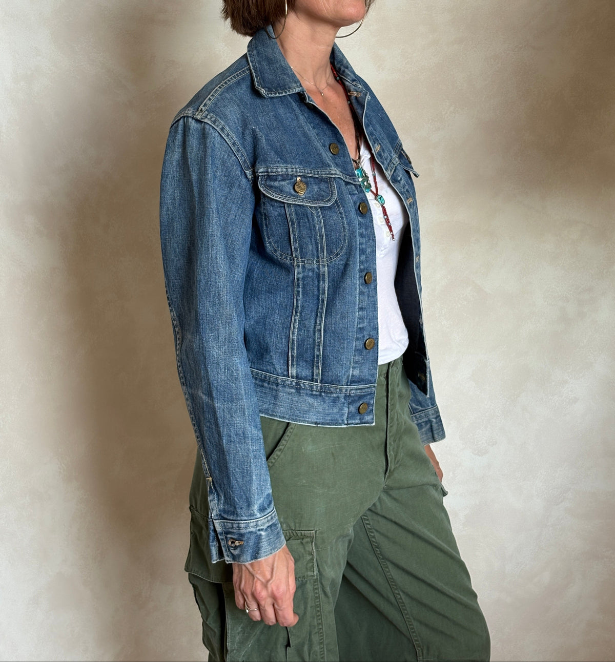 Size 34US / 44EU .Vintage 70s Lee Denim Jacket – Union Made – 2 Pockets – Made in USA-AJ357 Studio