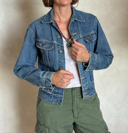 Size 34US / 44EU .Vintage 70s Lee Denim Jacket – Union Made – 2 Pockets – Made in USA-AJ357 Studio