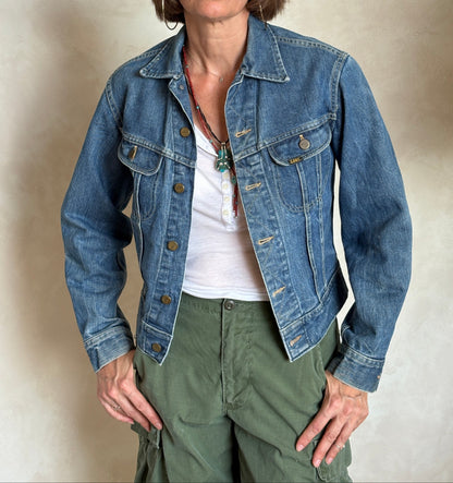 Size 34US / 44EU .Vintage 70s Lee Denim Jacket – Union Made – 2 Pockets – Made in USA-AJ357 Studio