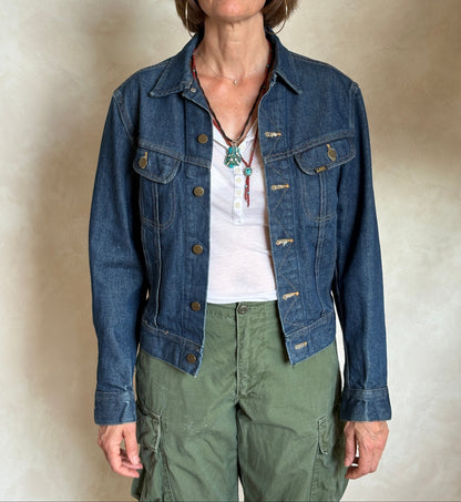 Size 36US / 46EU .Vintage 80s Lee Denim Jacket – 2 Pockets – Made in USA-AJ357 Studio