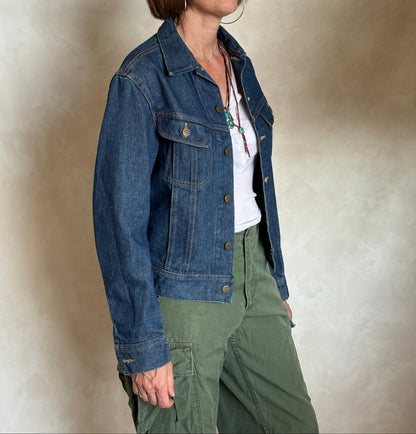 Size 36US / 46EU .Vintage 80s Lee Denim Jacket – 2 Pockets – Made in USA-AJ357 Studio