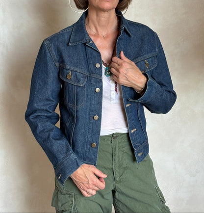 Size 36US / 46EU .Vintage 80s Lee Denim Jacket – 2 Pockets – Made in USA-AJ357 Studio