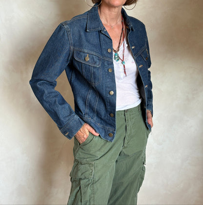 Size 36US / 46EU .Vintage 80s Lee Denim Jacket – 2 Pockets – Made in USA-AJ357 Studio