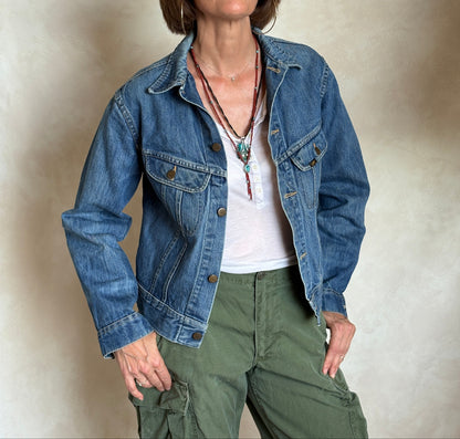 Size youth 20. Vintage 80s Lee Denim Jacket – 2 Pockets – Made in USA USA-AJ357 Studio