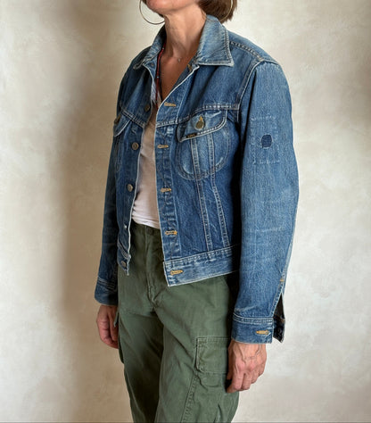 Size 34-36US / 44-46EU . Vintage 80s Lee Denim Jacket – 2 Pockets – Made in USA-AJ357 Studio