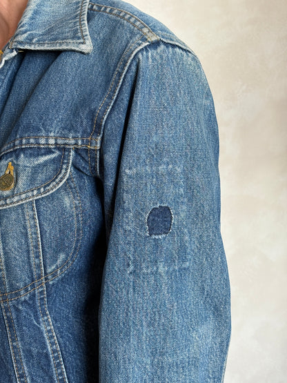 Size 34-36US / 44-46EU . Vintage 80s Lee Denim Jacket – 2 Pockets – Made in USA-AJ357 Studio
