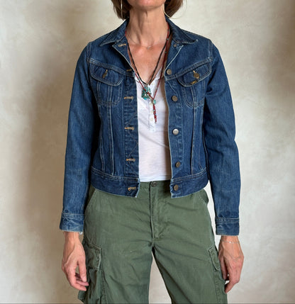 Size 5/6 USA .Vintage 70s Lee Denim Jacket – 2 Pockets – Made in USA-AJ357 Studio