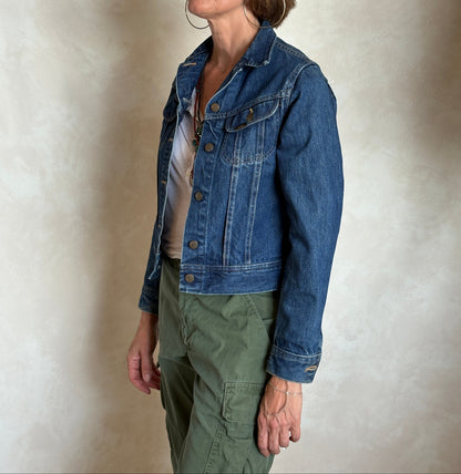 Size 5/6 USA .Vintage 70s Lee Denim Jacket – 2 Pockets – Made in USA-AJ357 Studio