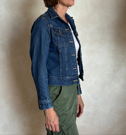 Size 5/6 USA .Vintage 70s Lee Denim Jacket – 2 Pockets – Made in USA-AJ357 Studio