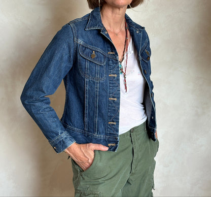 Size 5/6 USA .Vintage 70s Lee Denim Jacket – 2 Pockets – Made in USA-AJ357 Studio