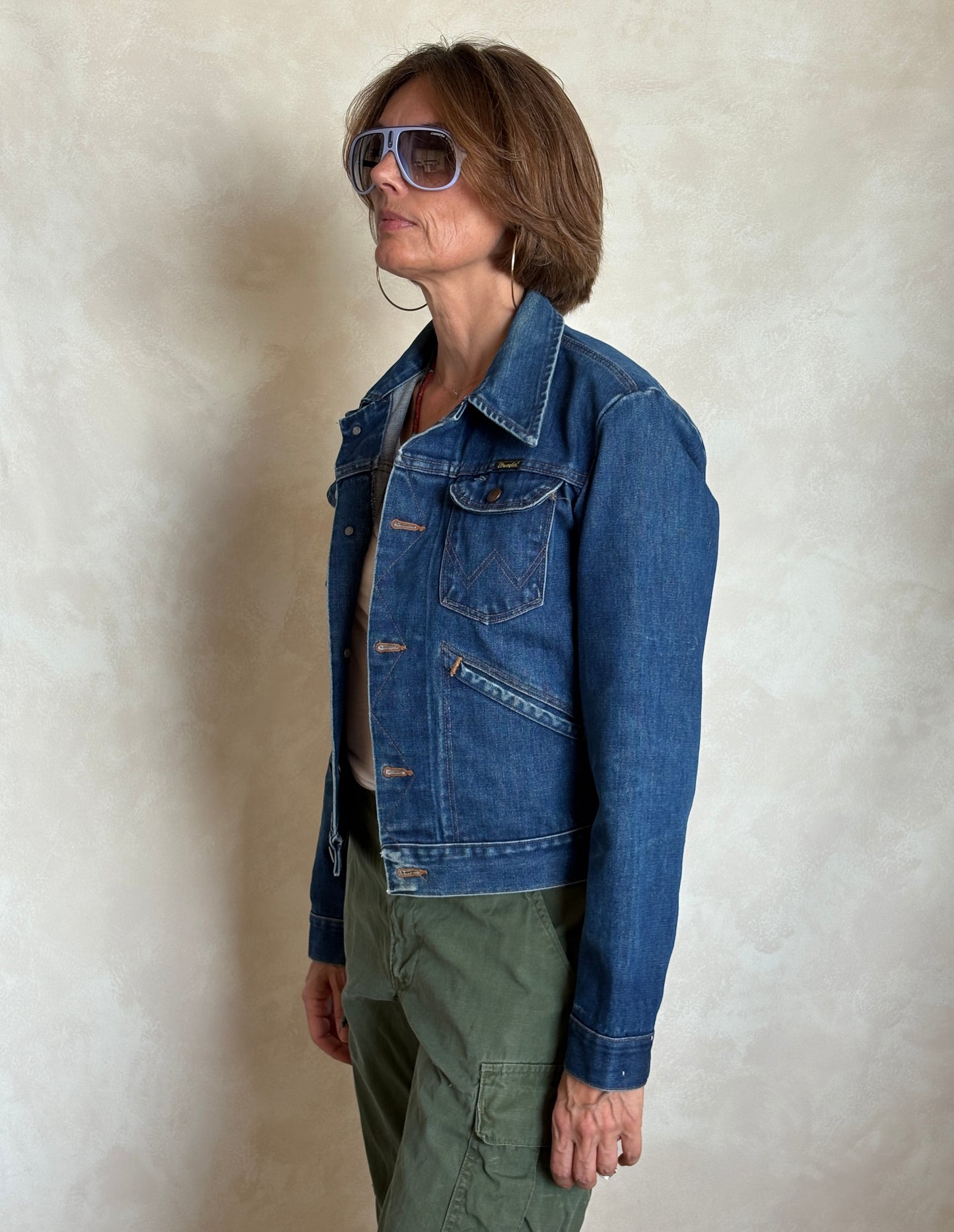 Vintage 70s Wrangler Denim Jacket | 4-Pocket Western Workwear Style | Made in USA | Classic Blue Jean Jacket | Size 36US/46EU | AJ357 Studio-AJ357 Studio