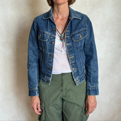 Size 34US / 44EU .Vintage 80s Lee Denim Jacket – 24Pockets – Made in USA-AJ357 Studio