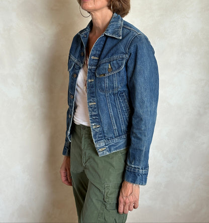 Size 34US / 44EU .Vintage 80s Lee Denim Jacket – 24Pockets – Made in USA-AJ357 Studio