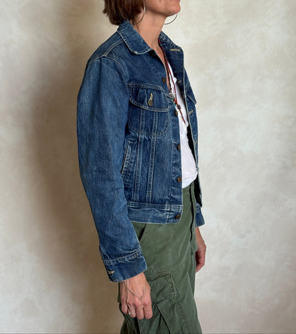 Size 34US / 44EU .Vintage 80s Lee Denim Jacket – 24Pockets – Made in USA-AJ357 Studio
