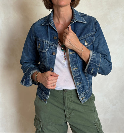 Size 34US / 44EU .Vintage 80s Lee Denim Jacket – 24Pockets – Made in USA-AJ357 Studio