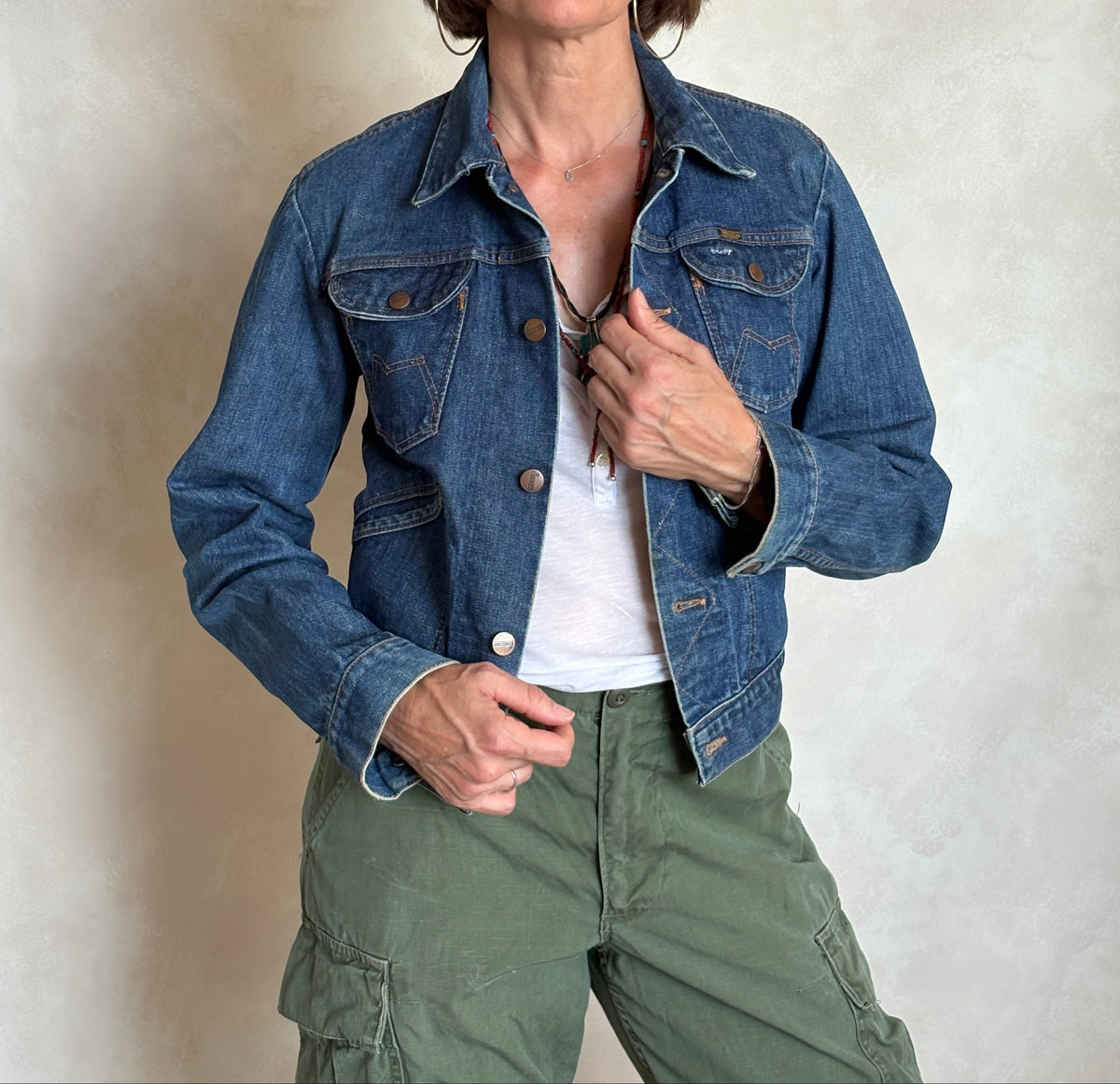 Size 34US /44EU USA .Vintage 80s Maverick Denim Jacket – 4 Pockets – Made in USA-AJ357 Studio