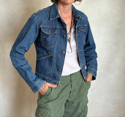 Size 34US /44EU USA .Vintage 80s Maverick Denim Jacket – 4 Pockets – Made in USA-AJ357 Studio