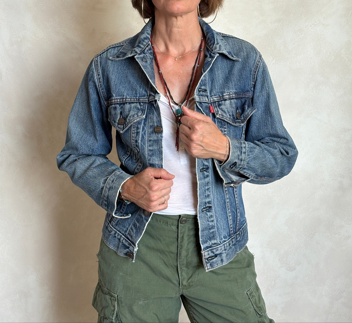 Size 36-38US / 46-48EU .Vintage 70s Levi’s Denim Jacket – 2 Pockets – Made in USA-AJ357 Studio