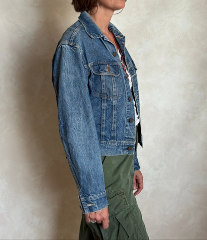 Size: 36US / 46EU Vintage 70s Lee Union Made Denim Shirt – 2 Pockets – Made in USA-AJ357 Studio