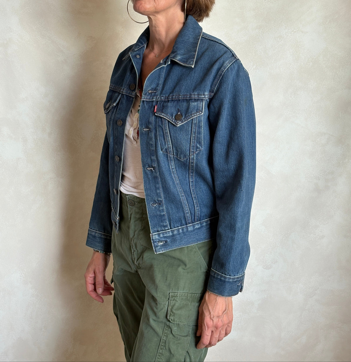 Size 34US / 44EU .Vintage 70s Levi’s Denim Jacket – 2 Pockets – Made in USA-AJ357 Studio