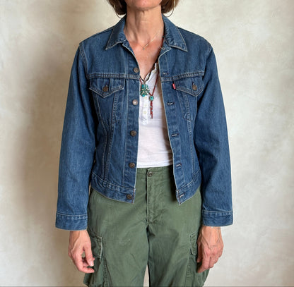 Size 34 . Vintage 80s Levi’s Denim Jacket – 2 Pockets – Made in USA-AJ357 Studio