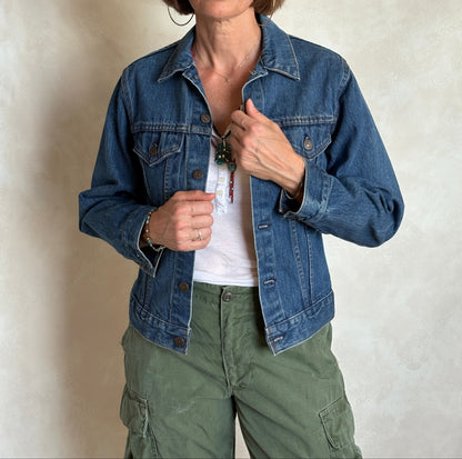 Size 34 . Vintage 80s Levi’s Denim Jacket – 2 Pockets – Made in USA-AJ357 Studio