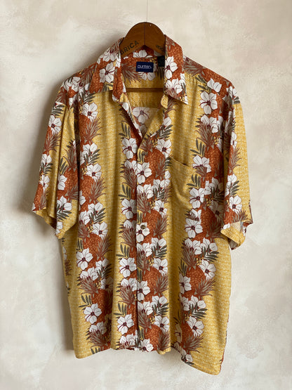Size Large. Vintage 90s Rayon Hawaiian shirt by Puritan-AJ357 Studio